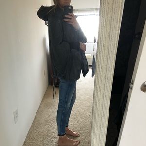 Gray poncho w/ hood